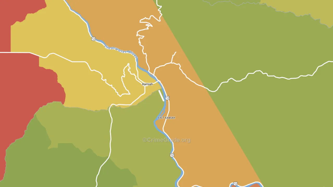 Kamiah, ID Map of Vehicle Theft Rates