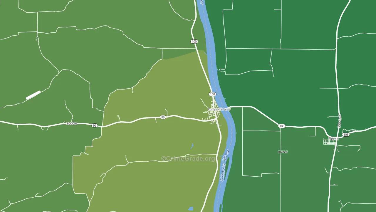 Kampsville, IL Map of Vehicle Theft Rates