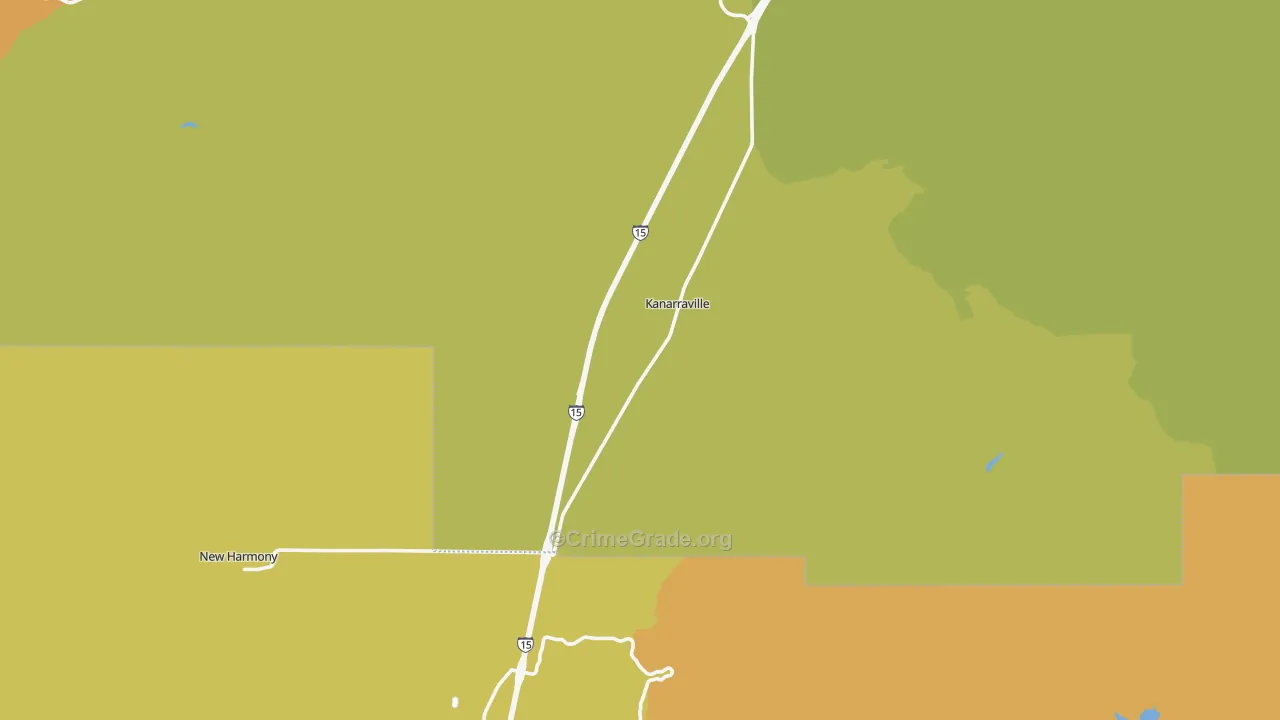 Kanarraville, UT Map of Vehicle Theft Rates