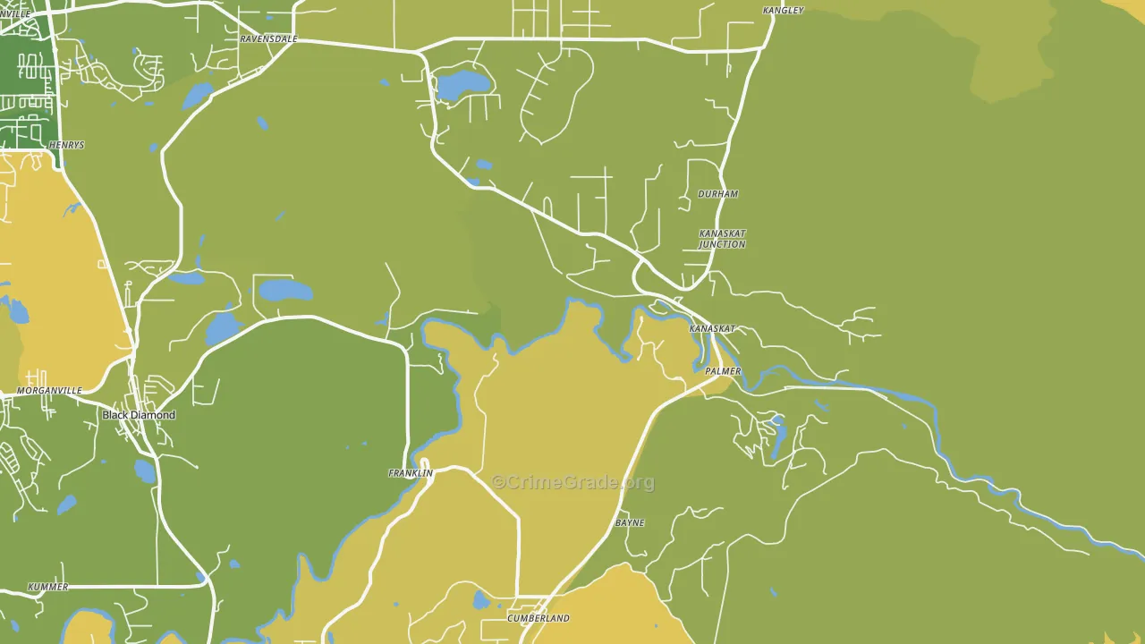 Kanaskat, WA Map of Vehicle Theft Rates