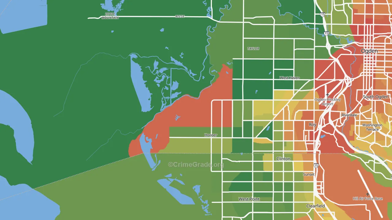 Kanesville, UT Map of Vehicle Theft Rates