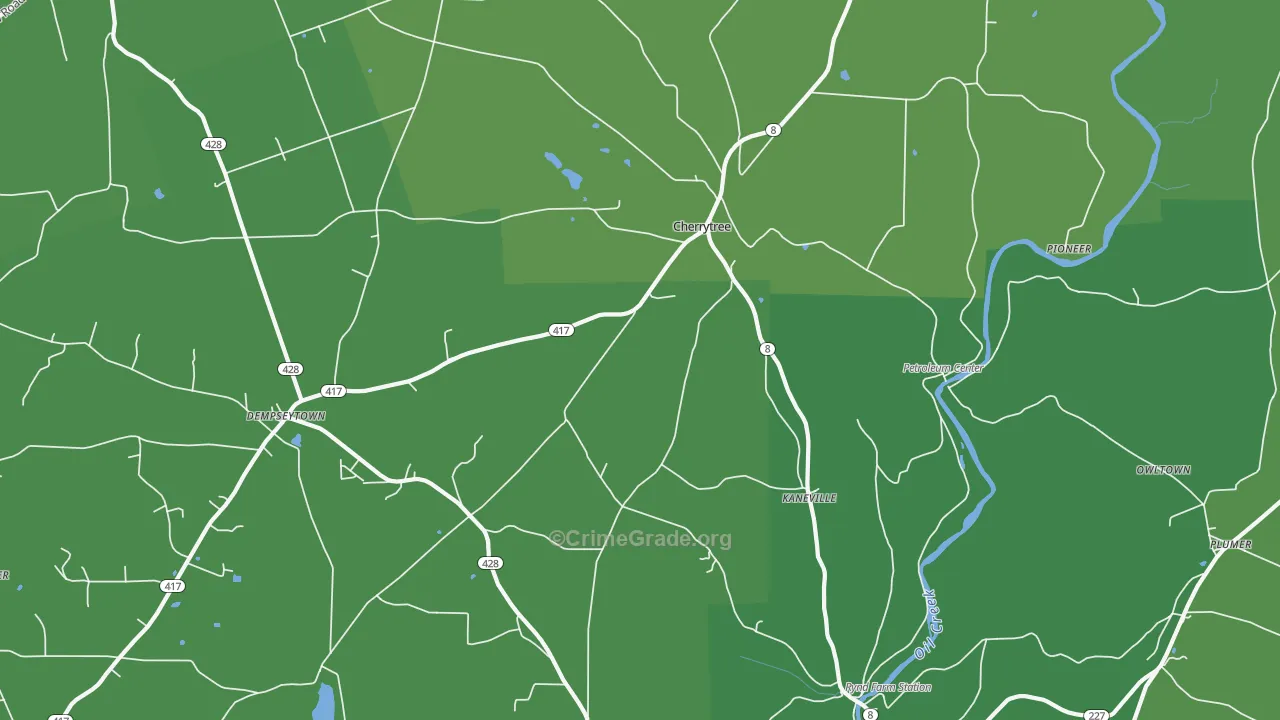 Kaneville, PA Map of Vehicle Theft Rates