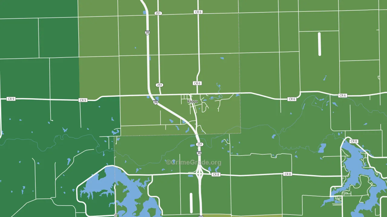 Kappa, IL Map of Vehicle Theft Rates