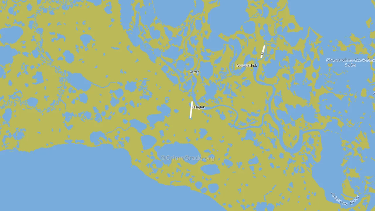 Kasigluk, AK Map of Vehicle Theft Rates