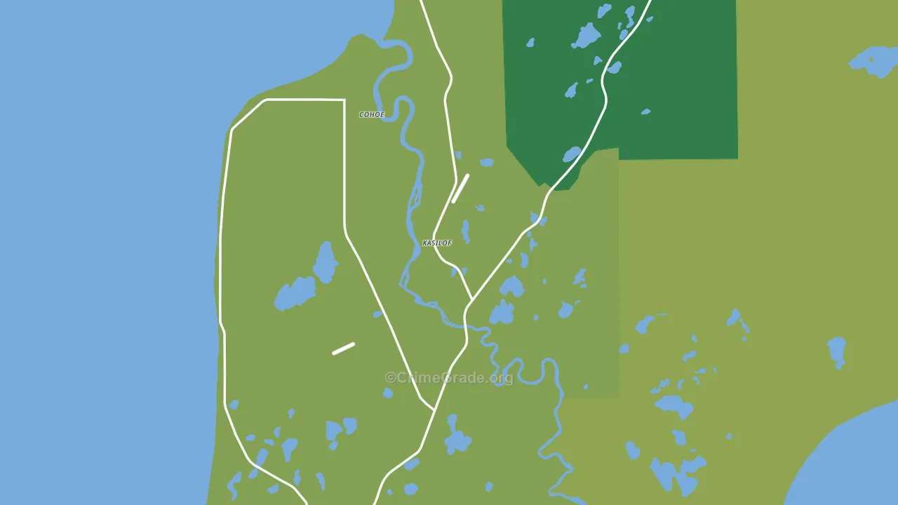 Kasilof, AK Map of Vehicle Theft Rates