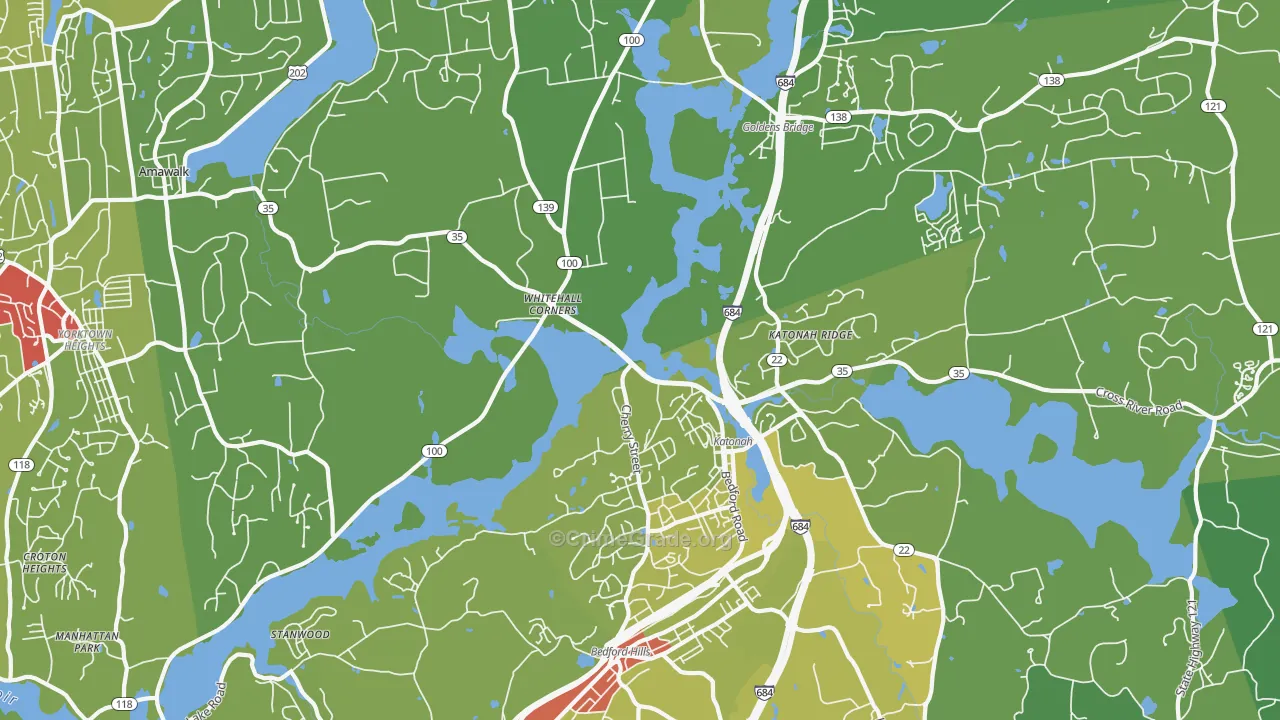 Katonah, NY Map of Vehicle Theft Rates