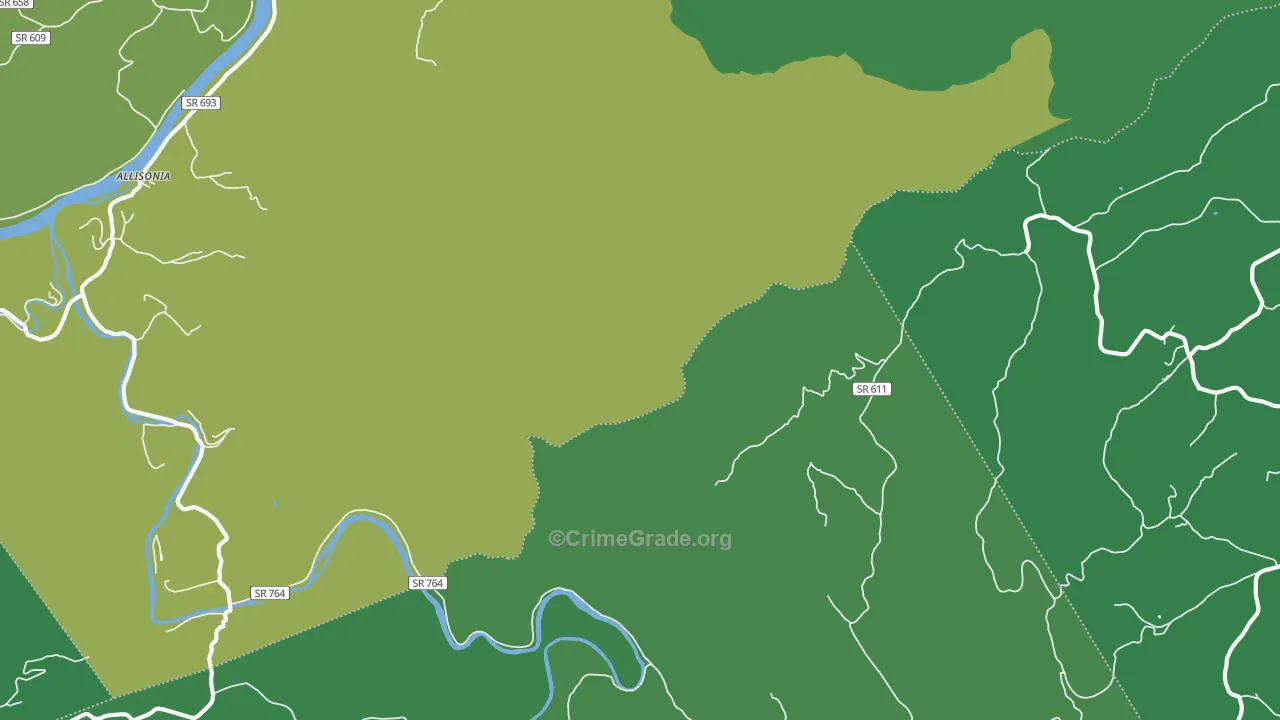 Kayoulah, VA Map of Vehicle Theft Rates