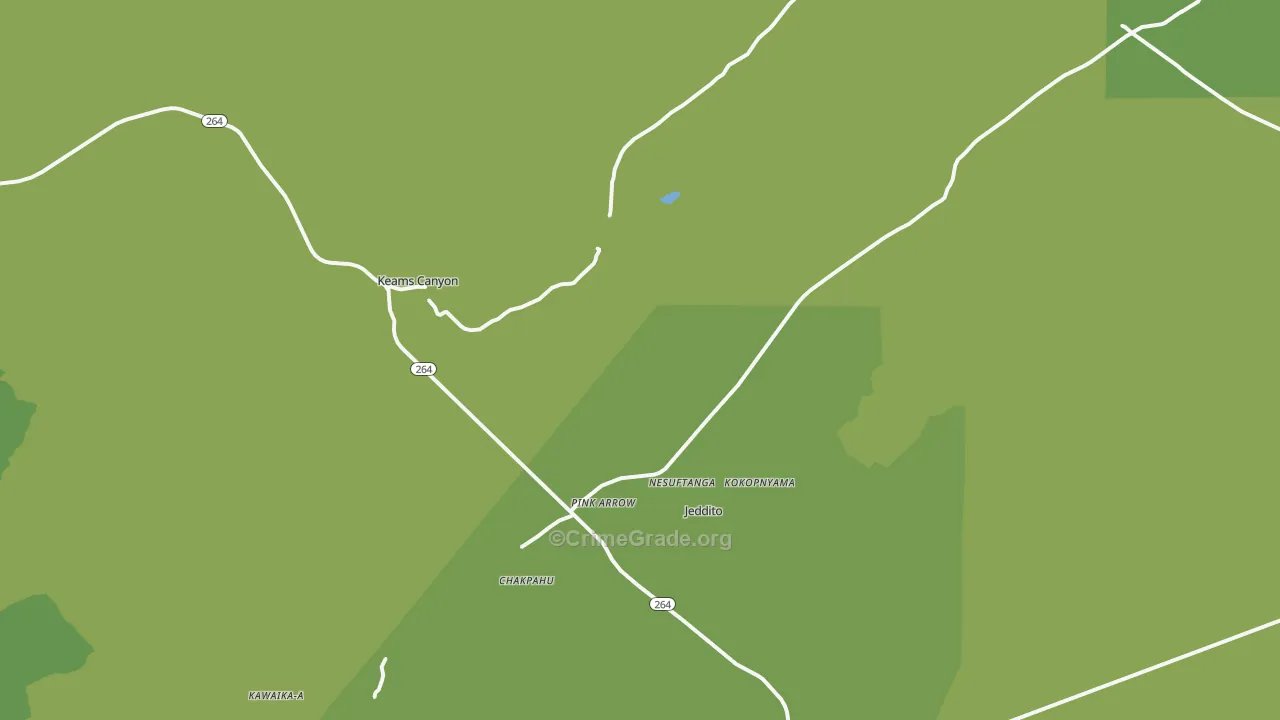 Keams Canyon, AZ Map of Vehicle Theft Rates