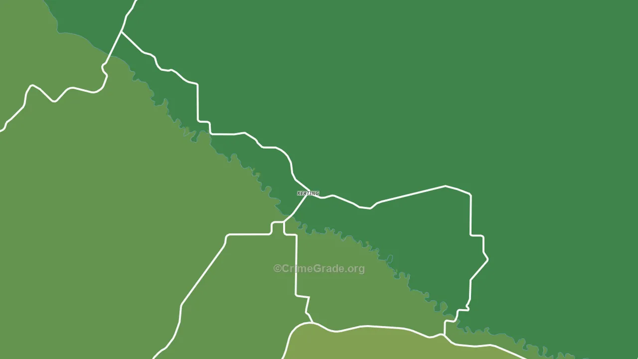 Keating, OR Map of Vehicle Theft Rates