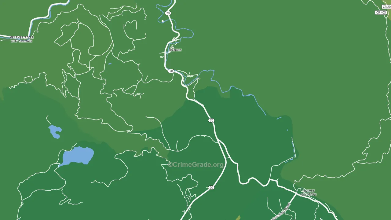 Keddie, CA Map of Vehicle Theft Rates