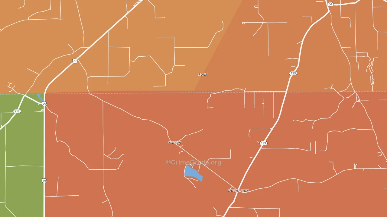 Kedron, AR Map of Vehicle Theft Rates