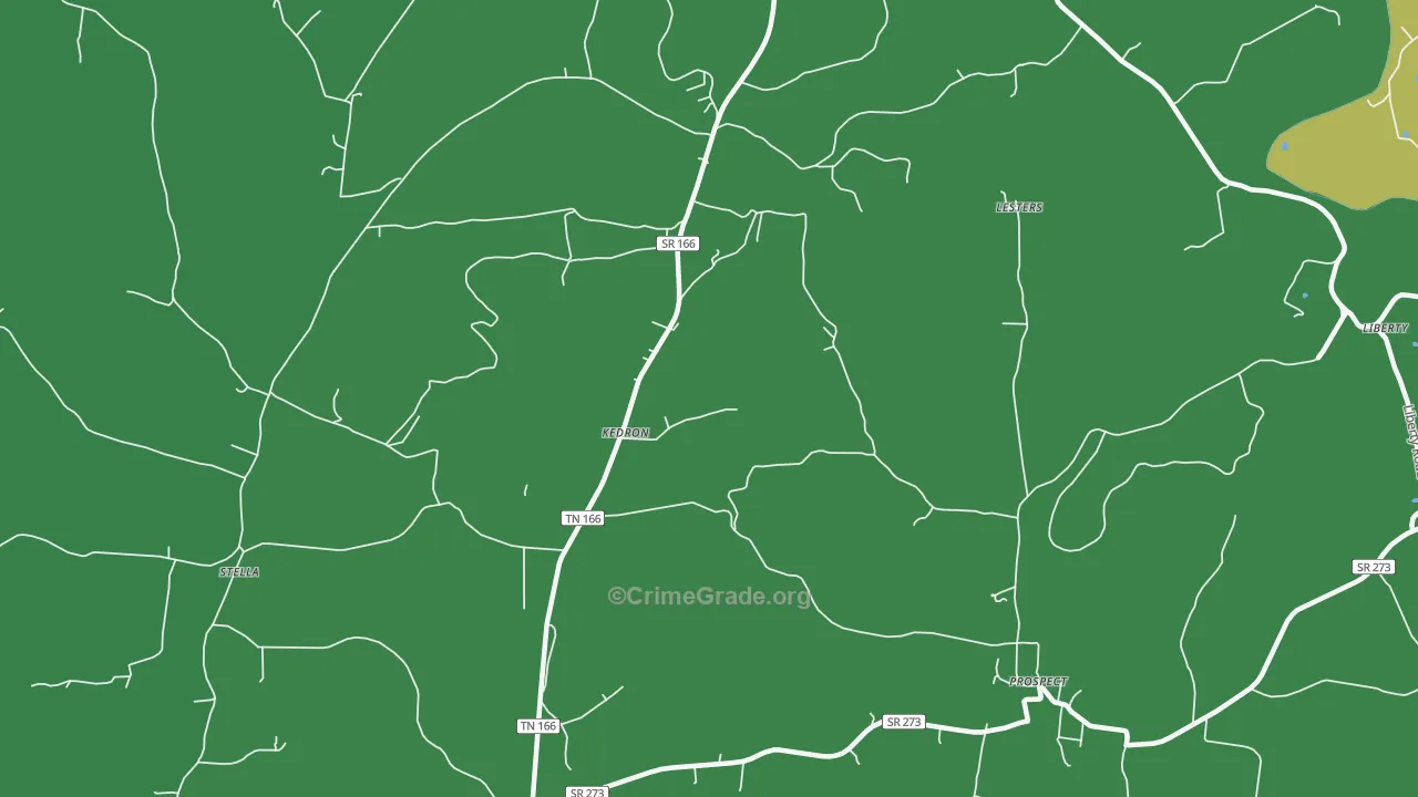 Kedron, TN Map of Vehicle Theft Rates