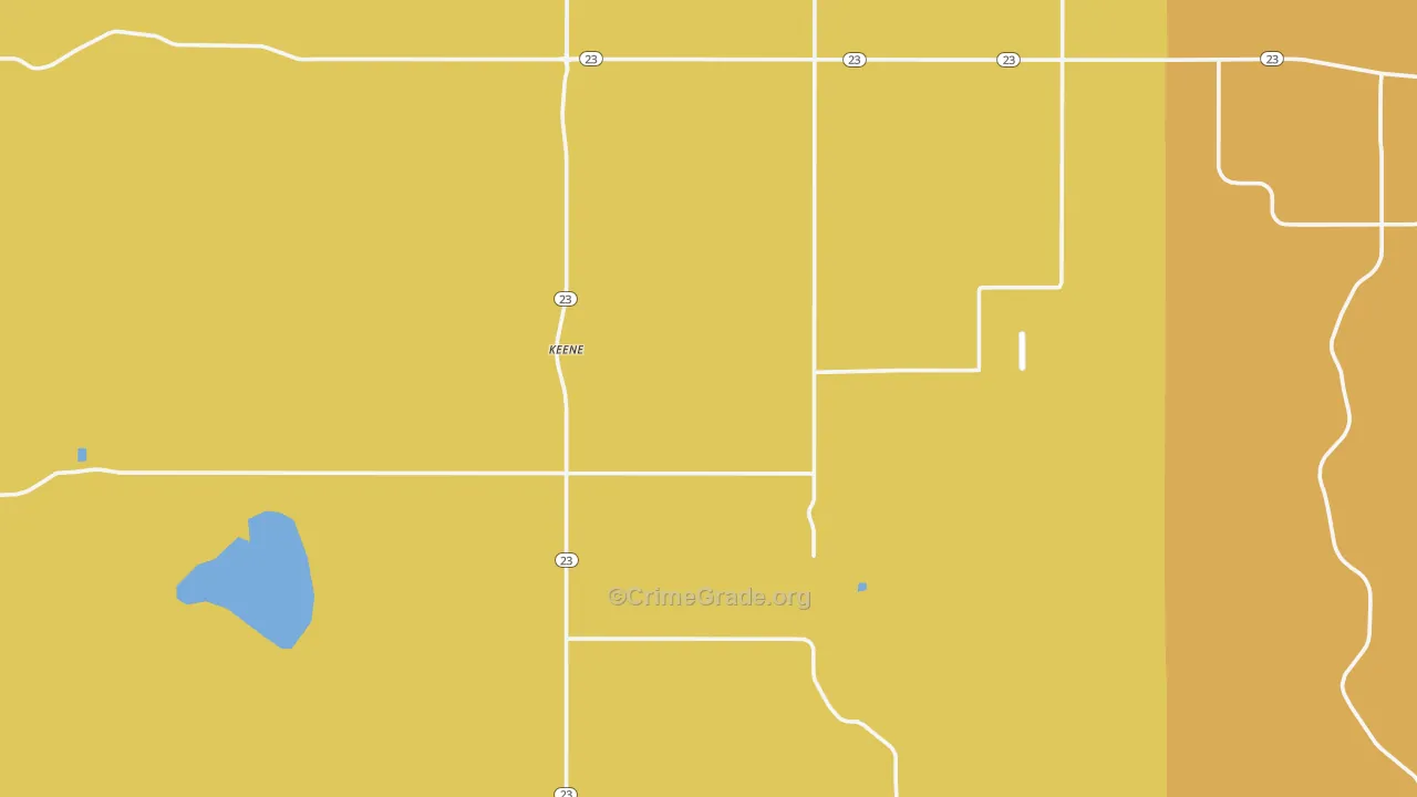 Keene, ND Map of Vehicle Theft Rates
