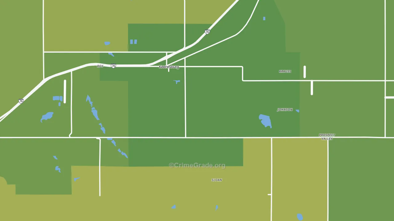 Keenesburg, CO Map of Vehicle Theft Rates