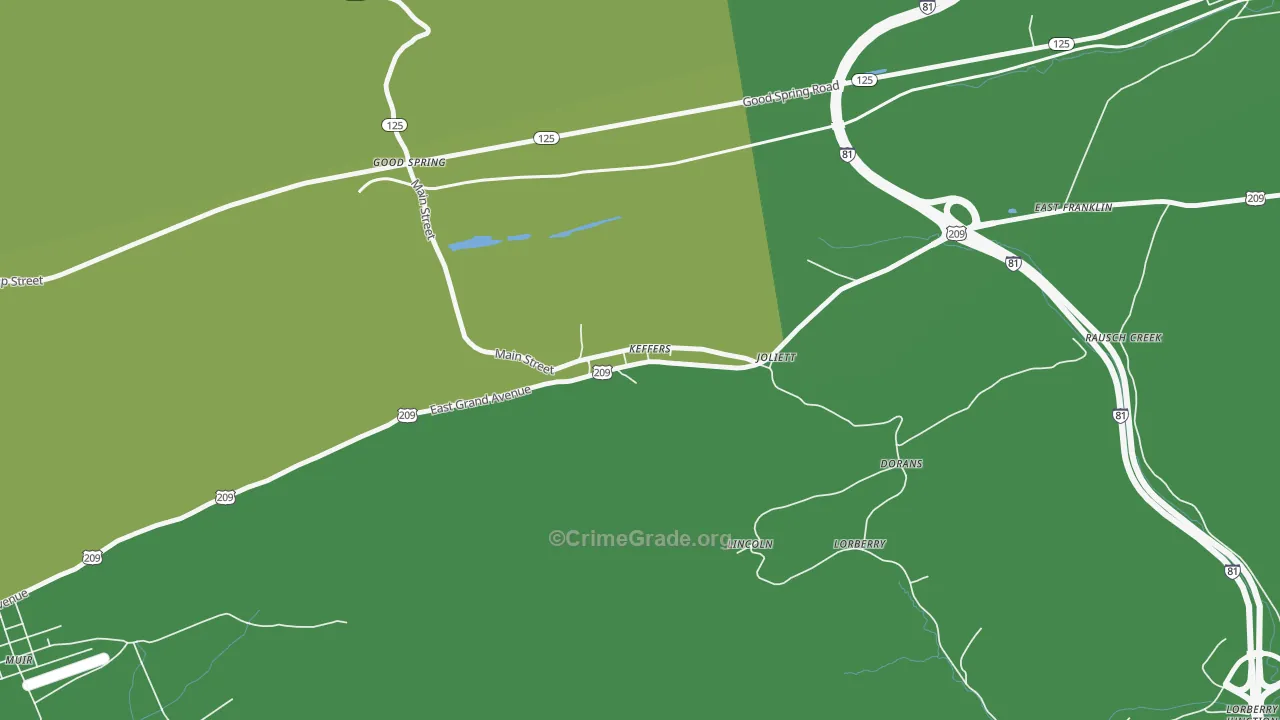 Keffer, PA Map of Vehicle Theft Rates