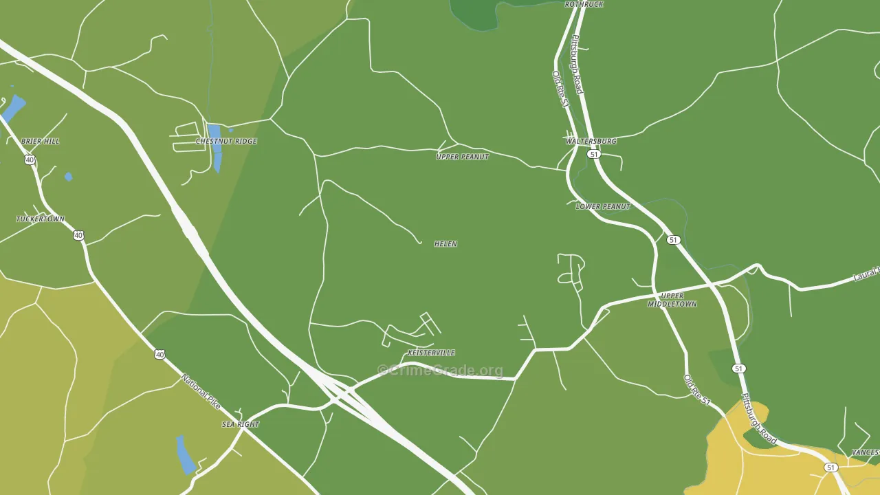 Keisterville, PA Map of Vehicle Theft Rates