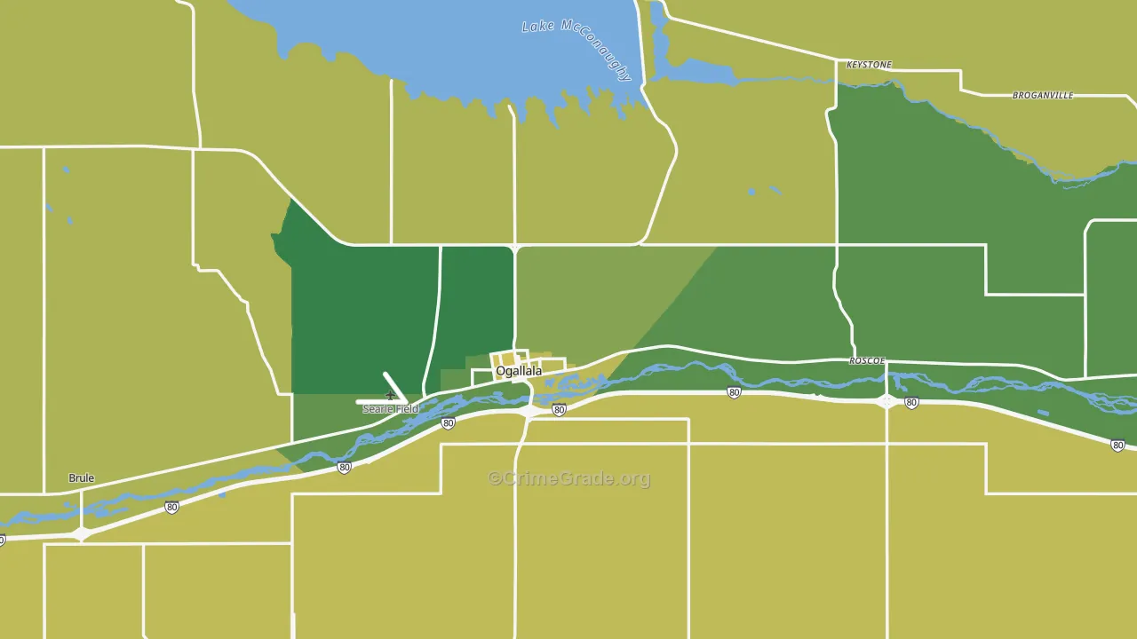 Keith County, NE Map of Vehicle Theft Rates