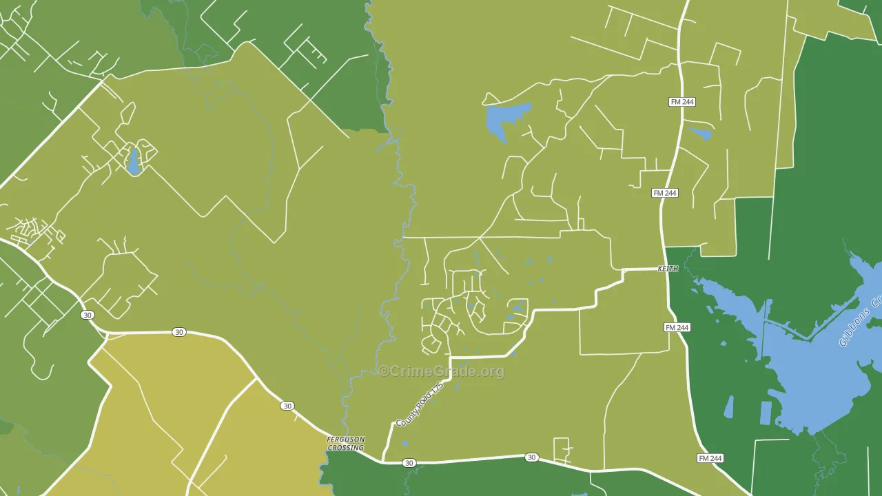 Keith, TX Map of Vehicle Theft Rates