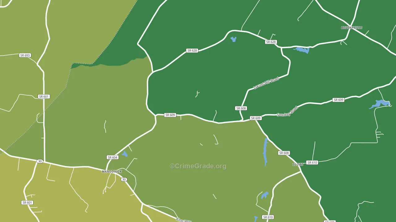 Keith, VA Map of Vehicle Theft Rates
