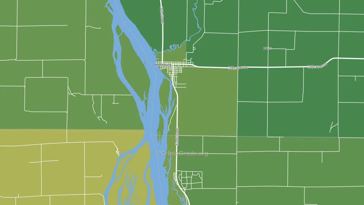 Keithsburg, IL Map of Vehicle Theft Rates