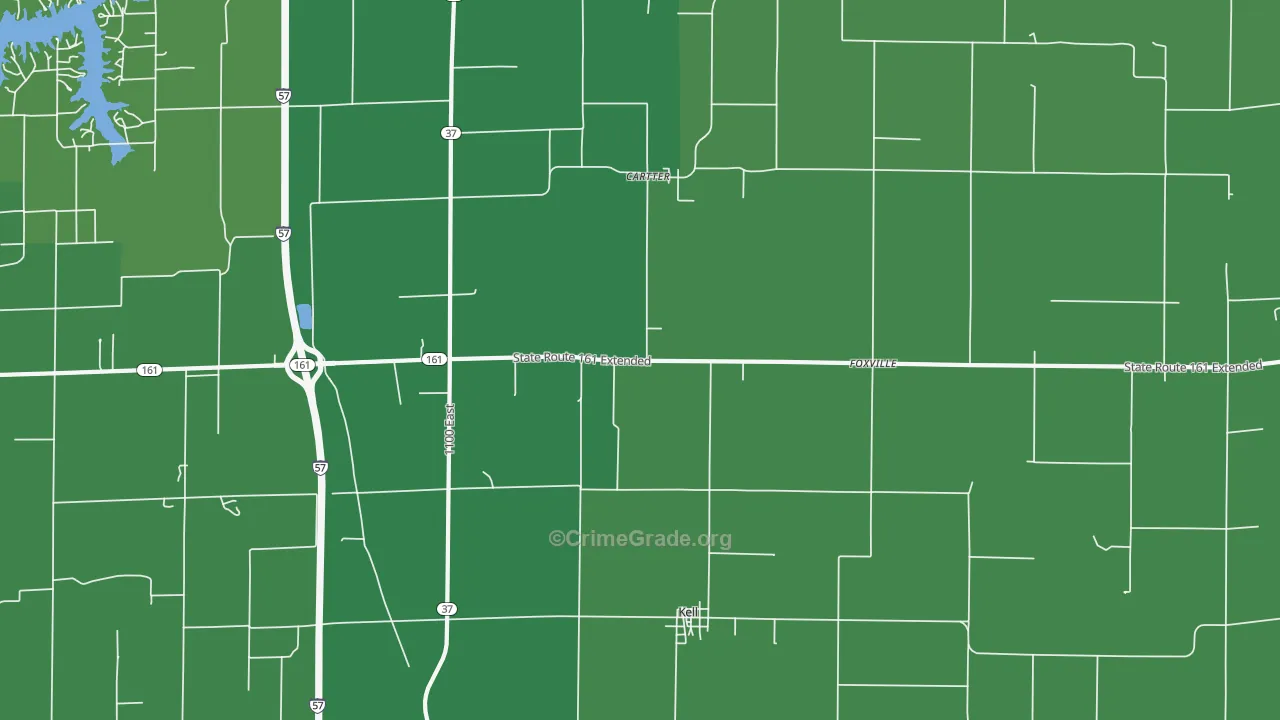 Kell, IL Map of Vehicle Theft Rates