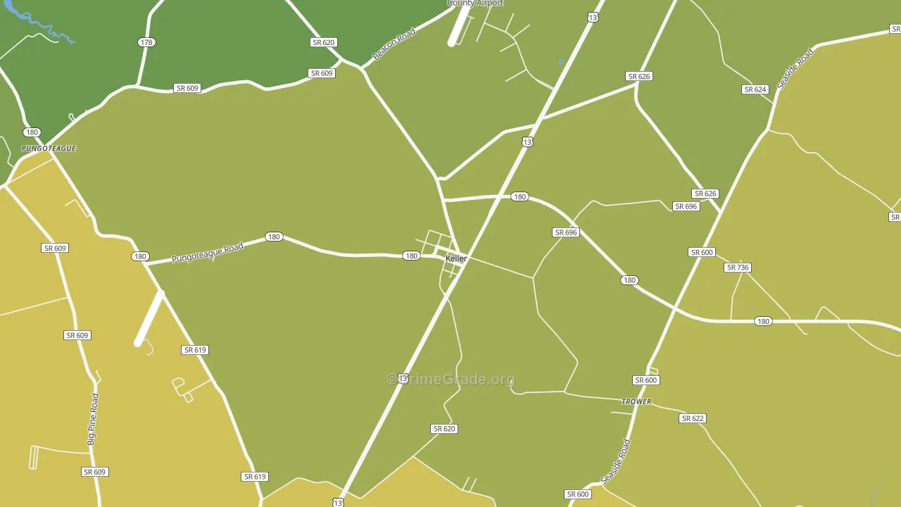 Keller, VA Map of Vehicle Theft Rates