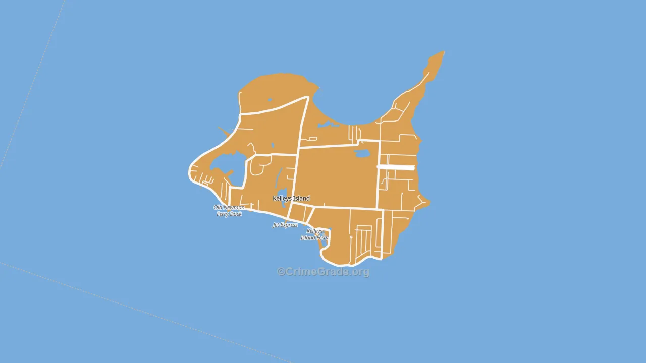 Kelleys Island, OH Map of Vehicle Theft Rates