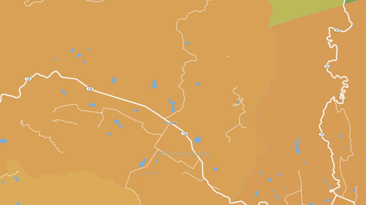 Kellog, CA Map of Vehicle Theft Rates