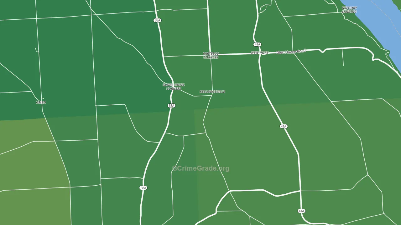 Kelloggsville, NY Map of Vehicle Theft Rates