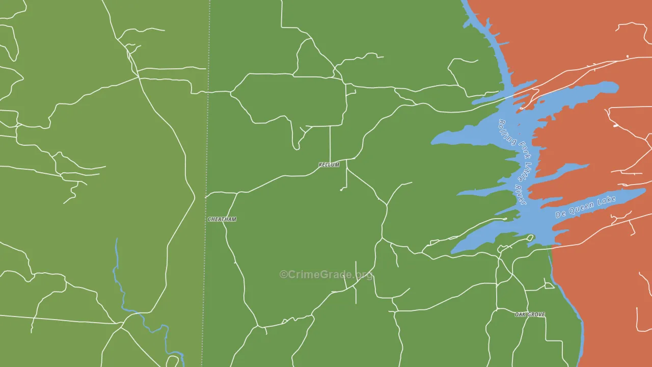 Kellum, AR Map of Vehicle Theft Rates