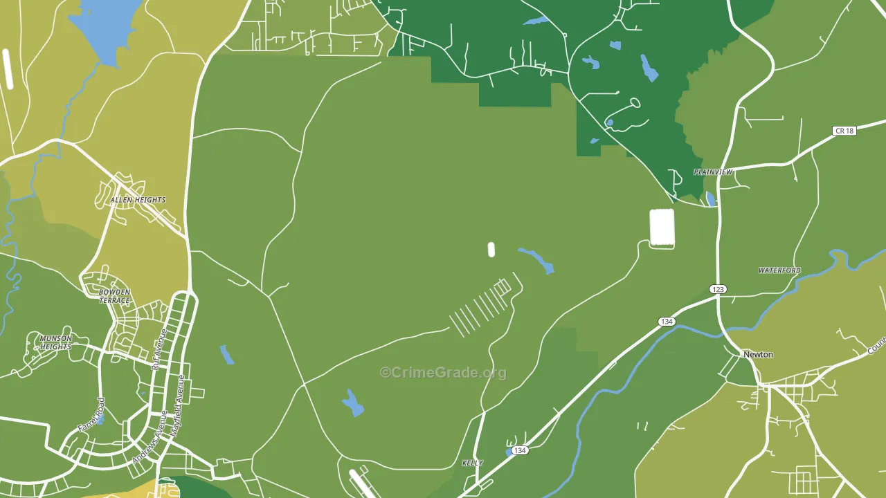Kelly, AL Map of Vehicle Theft Rates
