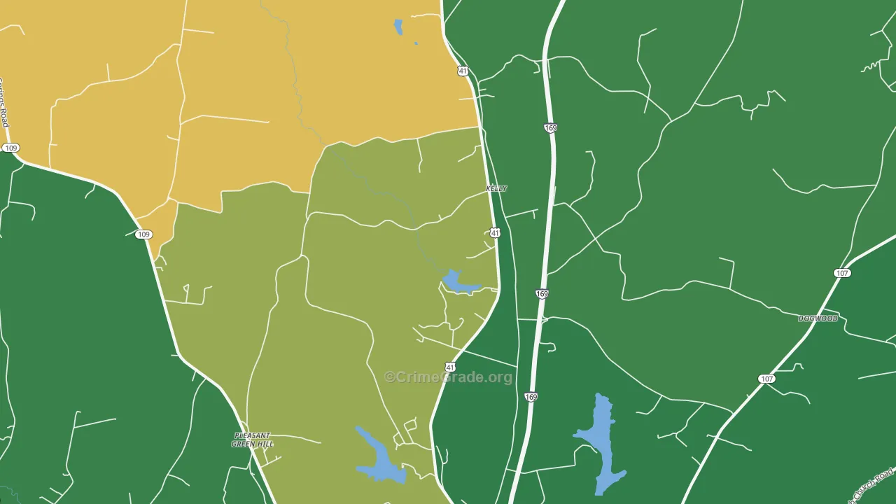 Kelly, KY Map of Vehicle Theft Rates