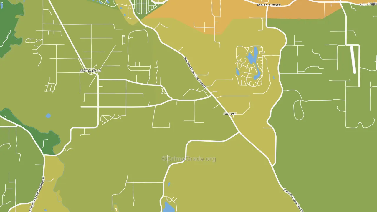 Kellys Korner, WA Map of Vehicle Theft Rates
