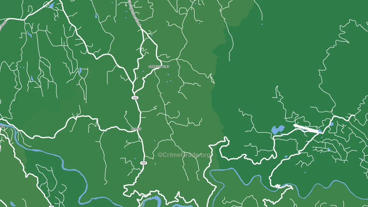 Kelsey, CA Map of Vehicle Theft Rates