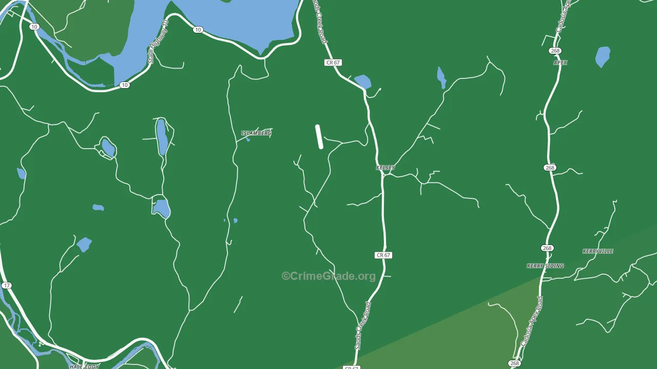 Kelsey, NY Map of Vehicle Theft Rates