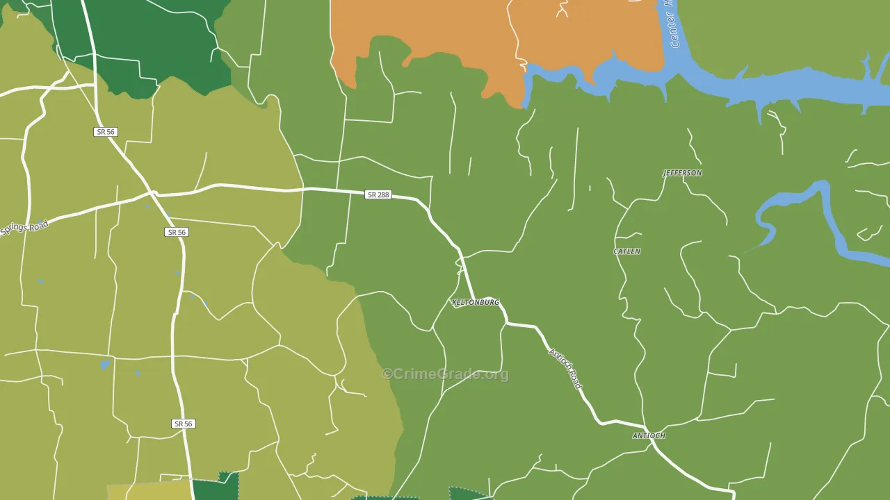 Keltonburg, TN Map of Vehicle Theft Rates
