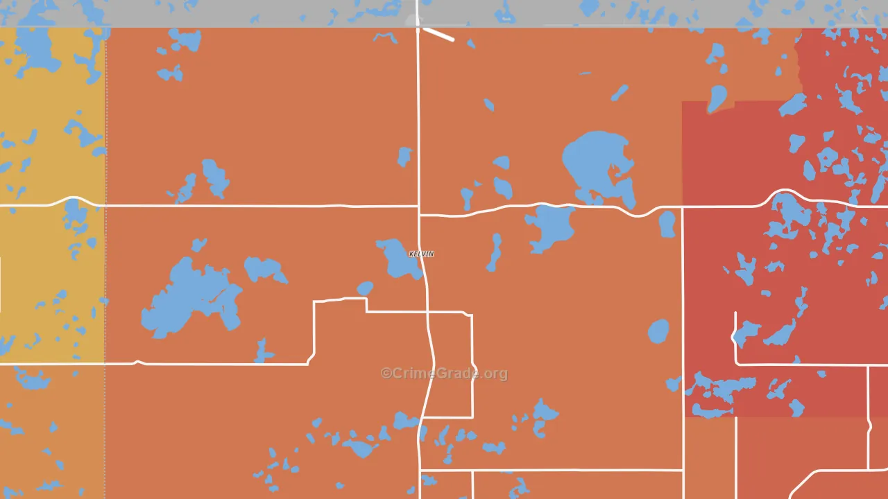 Kelvin, ND Map of Vehicle Theft Rates