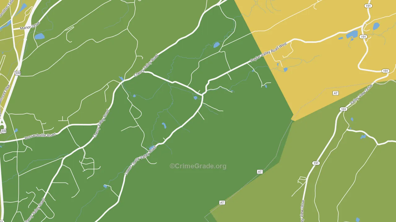 Kemmererville, PA Map of Vehicle Theft Rates