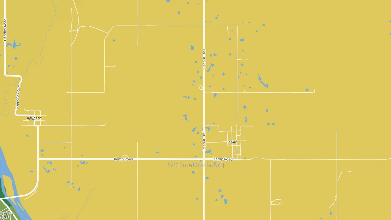 Kemp, OK Map of Vehicle Theft Rates