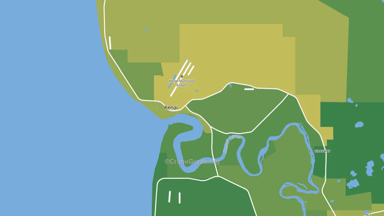 Kenai, AK Map of Vehicle Theft Rates