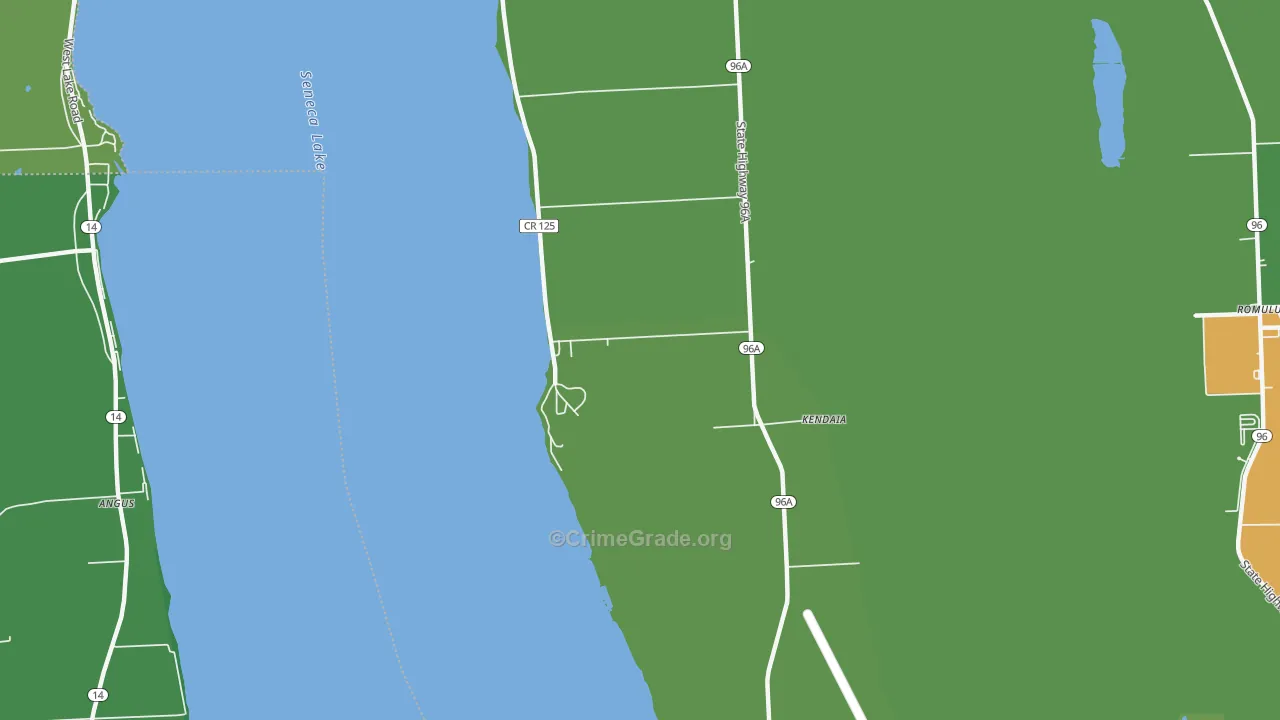 Kendaia, NY Map of Vehicle Theft Rates