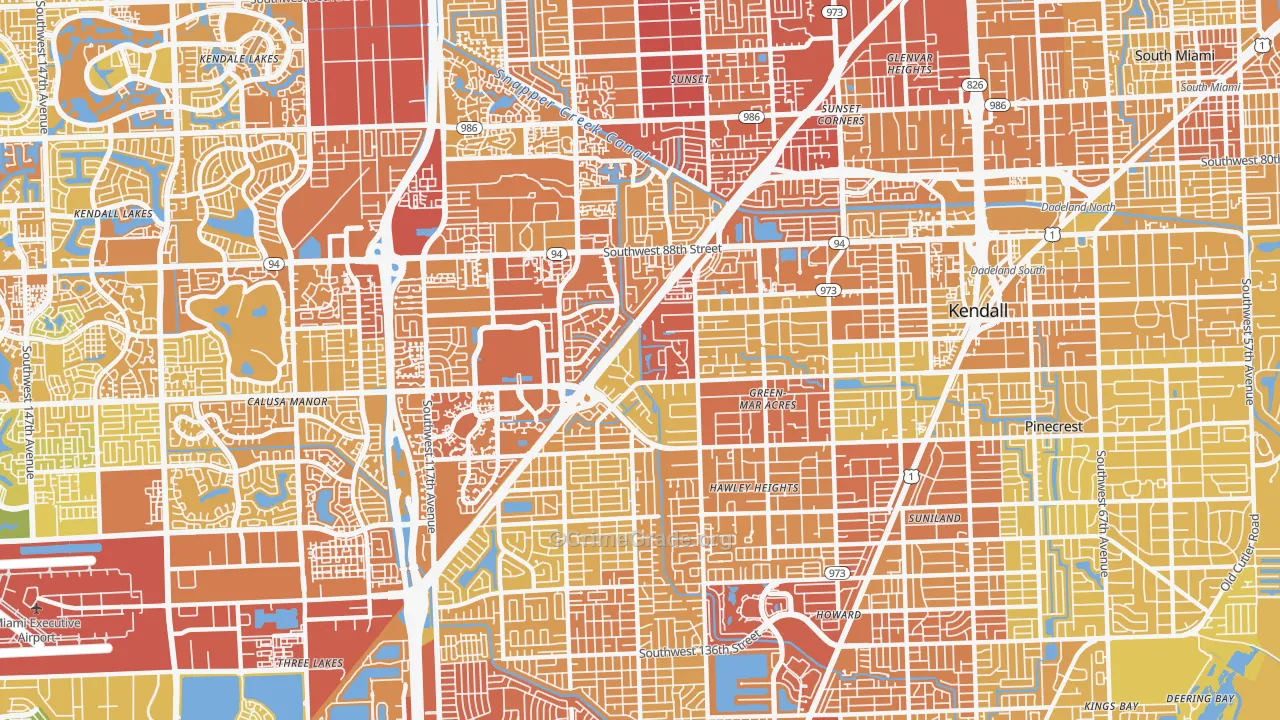 Kendall, FL Map of Vehicle Theft Rates