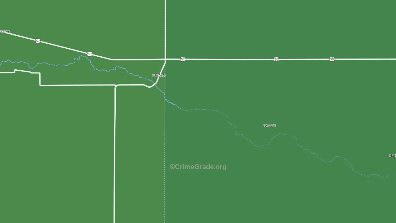 Kendall, KS Map of Vehicle Theft Rates
