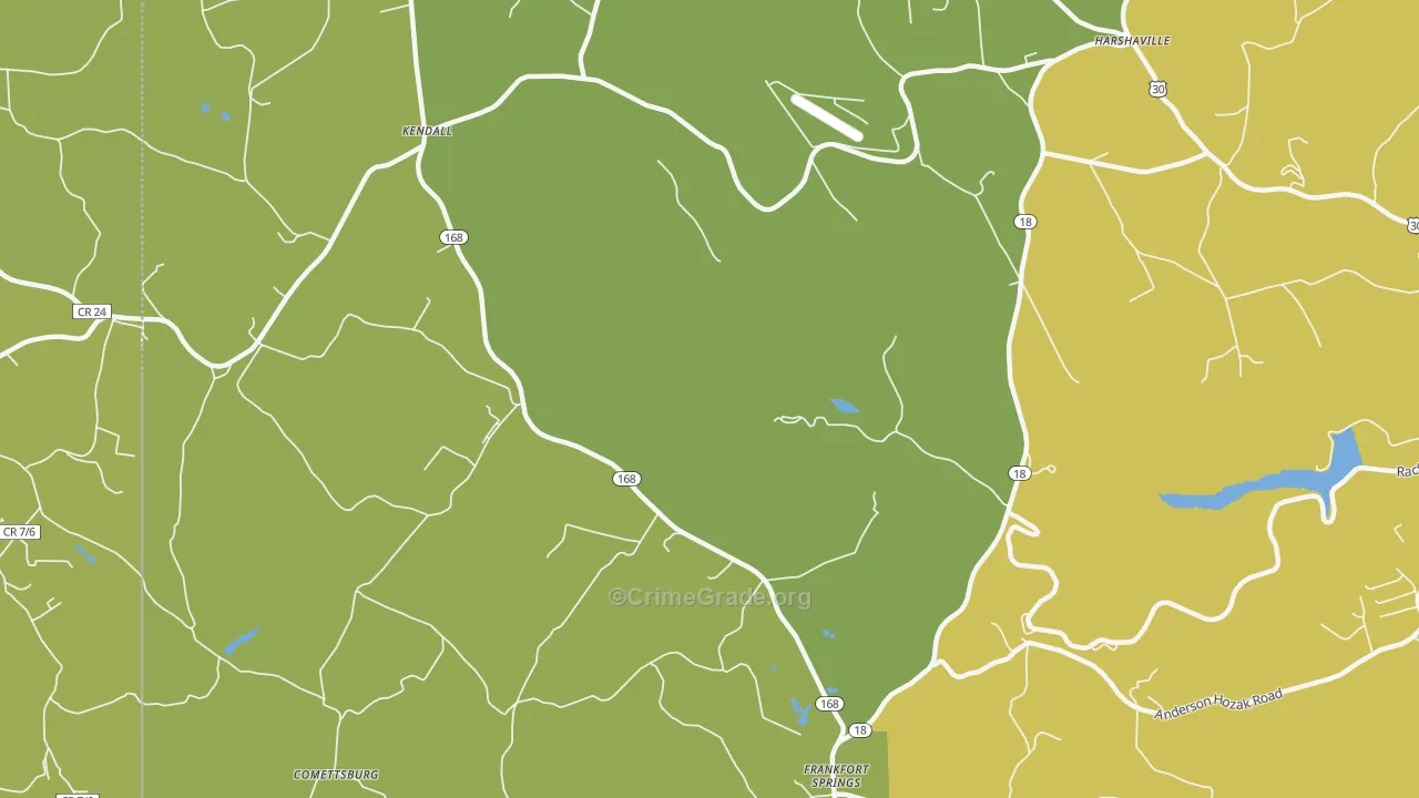Kendall, PA Map of Vehicle Theft Rates