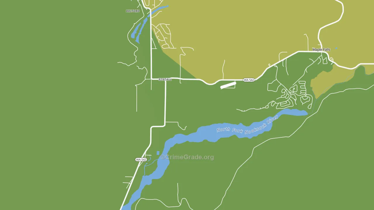 Kendall, WA Map of Vehicle Theft Rates