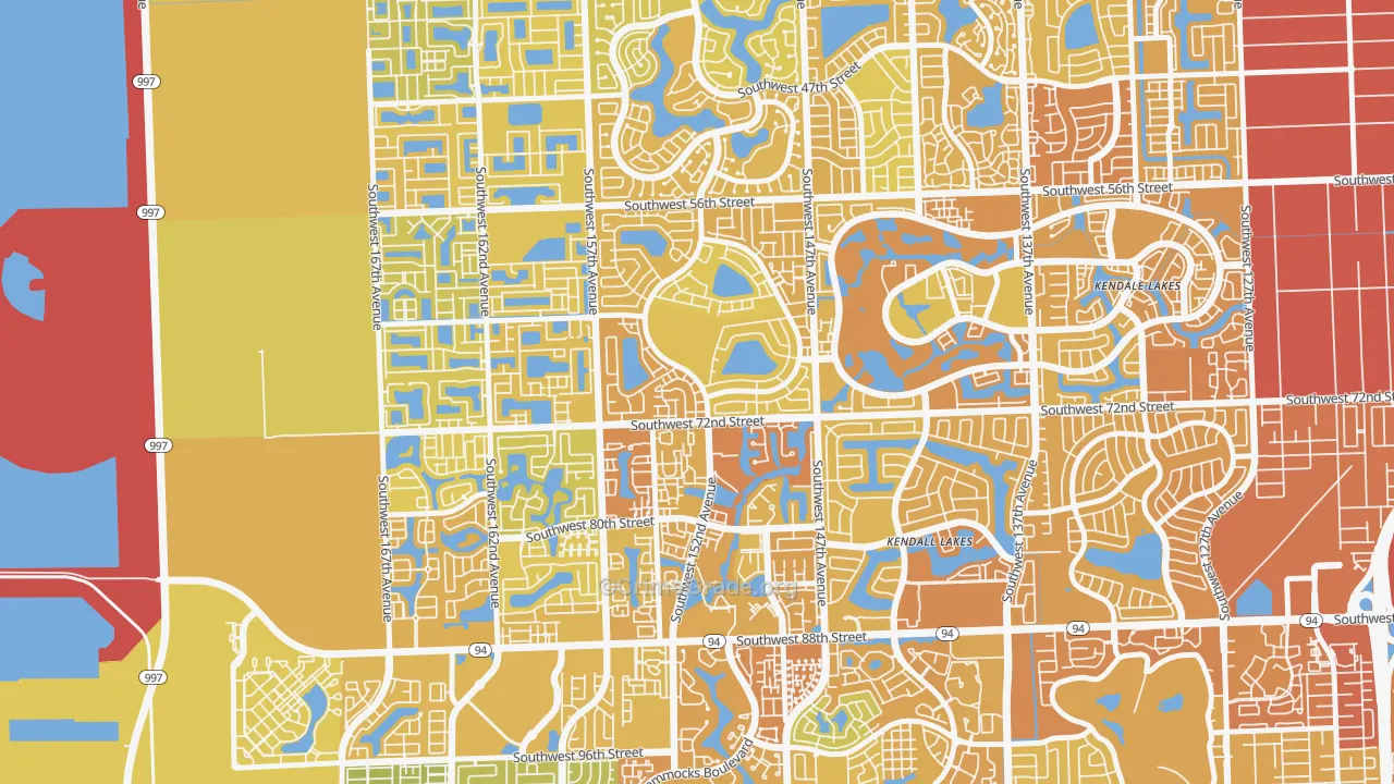 Kendall West, FL Map of Vehicle Theft Rates