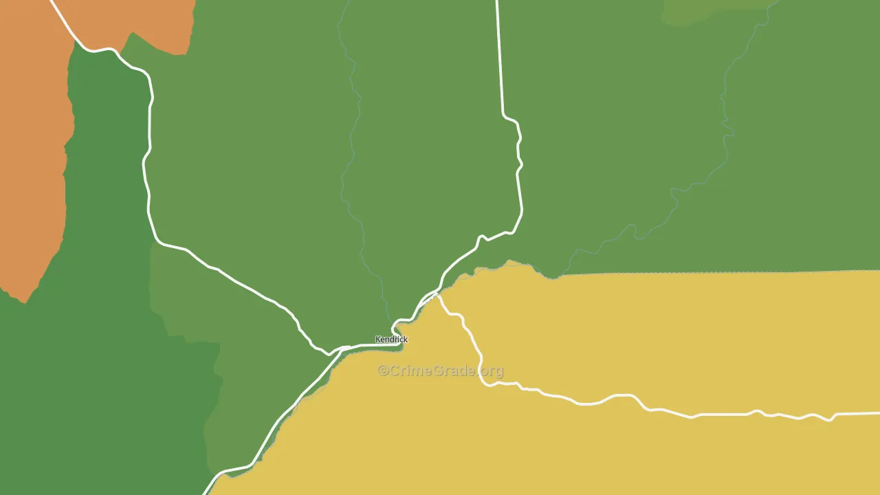 Kendrick, ID Map of Vehicle Theft Rates