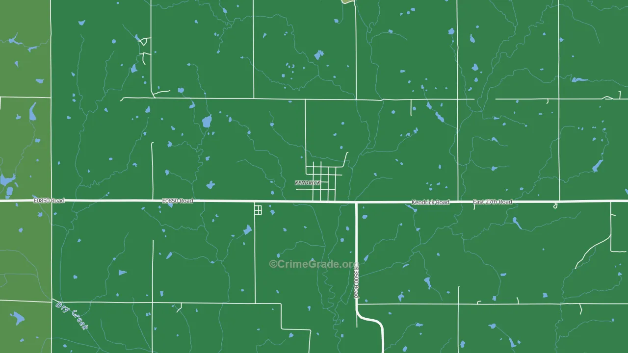 Kendrick, OK Map of Vehicle Theft Rates