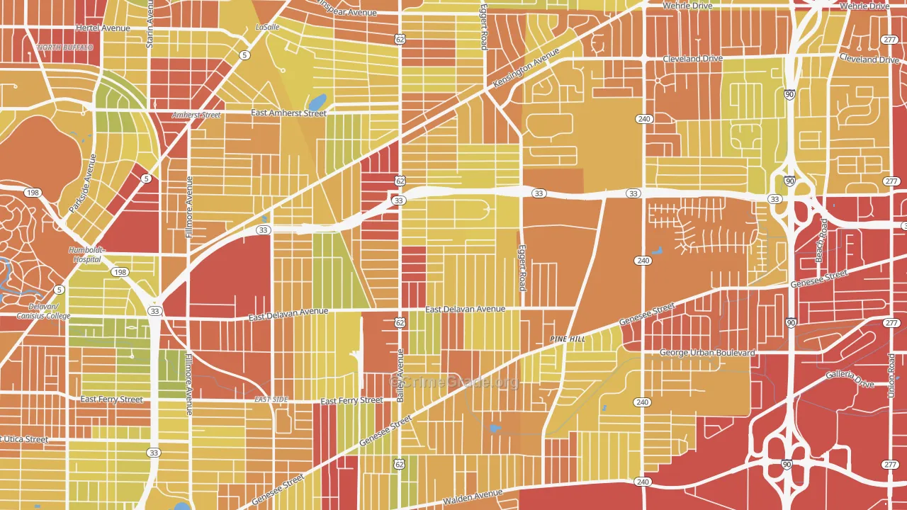 Kenfield, Buffalo, NY Map of Vehicle Theft Rates