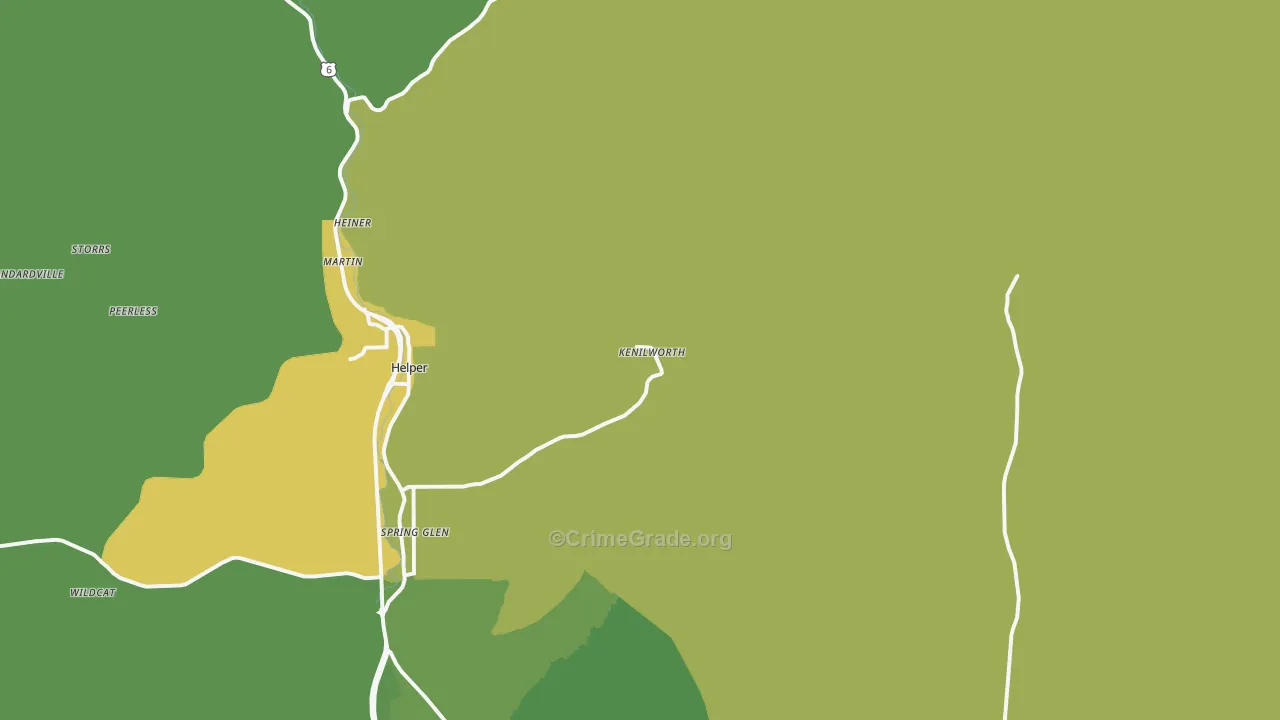 Kenilworth, UT Map of Vehicle Theft Rates